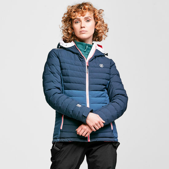 Women's Succeed Waterproof Insulated Quilted Hooded Ski Jacket