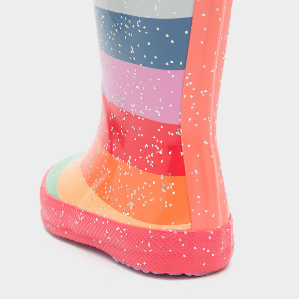 Kids’ First Classic Glitter Rainbow Wellington Boots