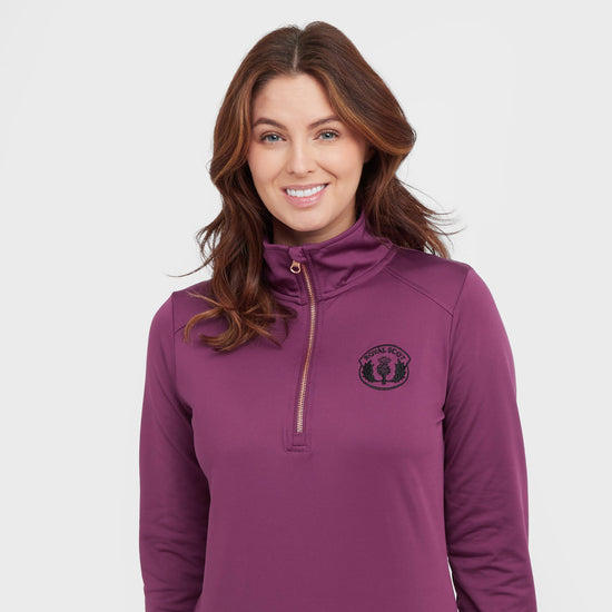Womens Emily Half Zip Stretch Top Wine 1