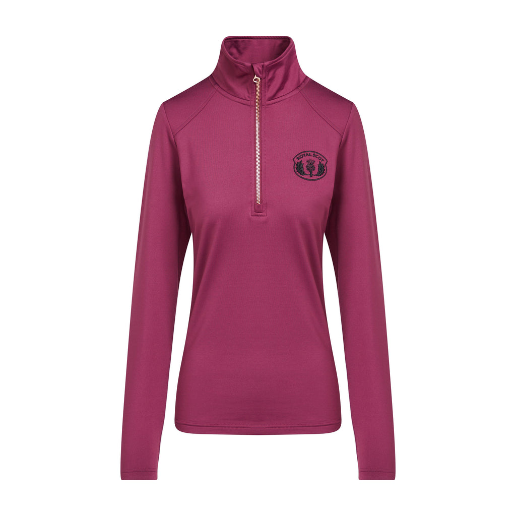 Womens Emily Half Zip Stretch Top Wine 1