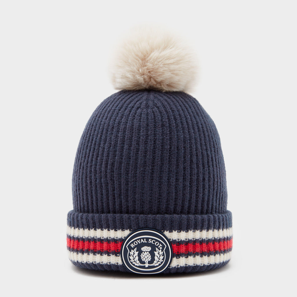 Stripe Bobble Hat Navy