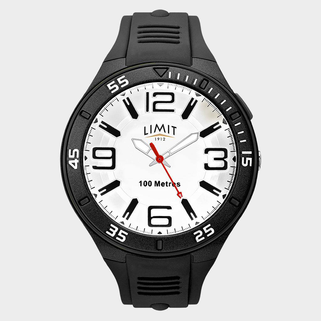 Men's Black Rubber Strap