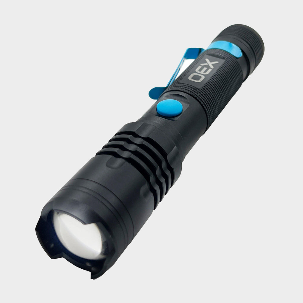 best 1000 lumen rechargeable flashlight Black OEX 1000 Lumen Rechargeable Torch – Millets