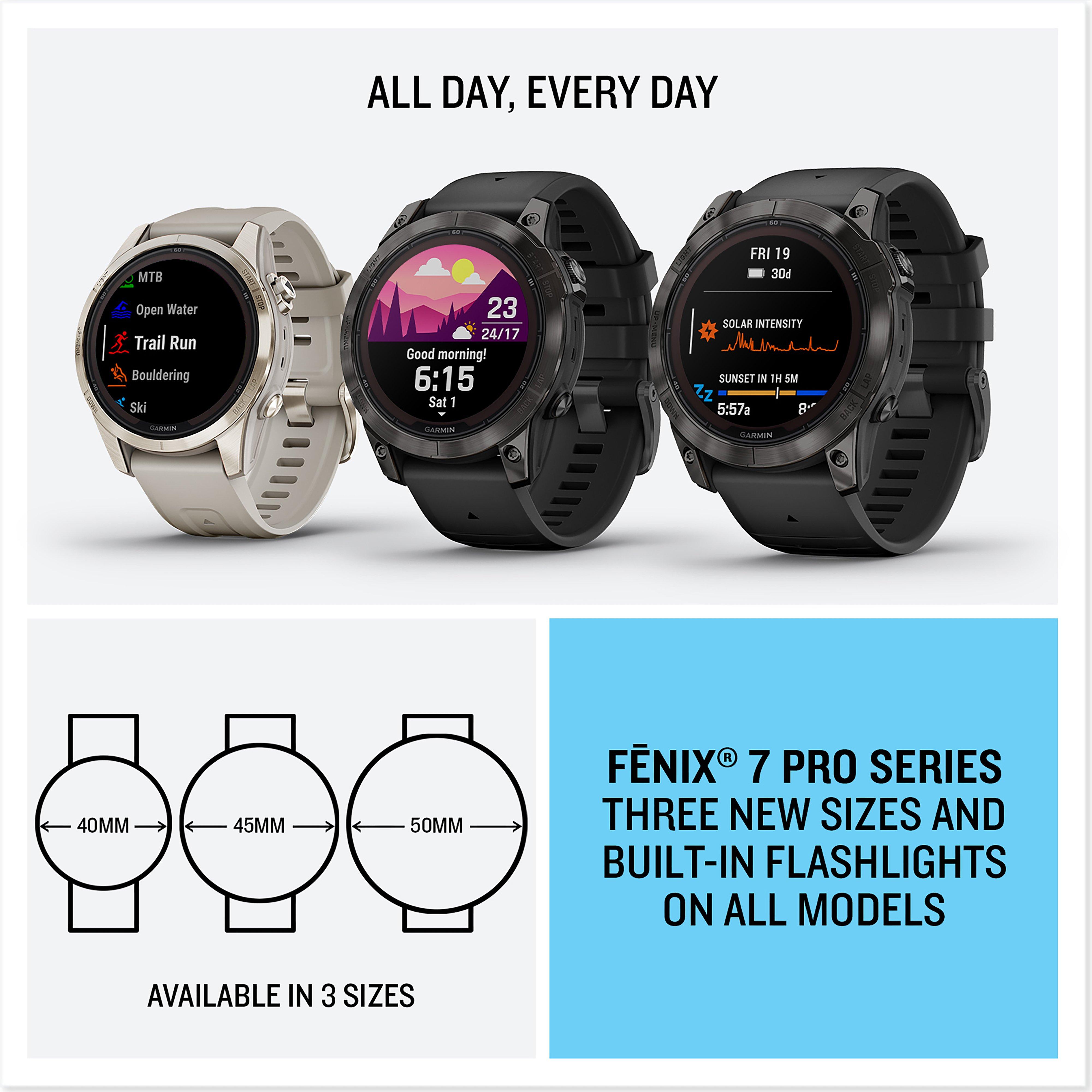 Black Garmin fenix® 7X Pro Sapphire Solar Edition – Millets