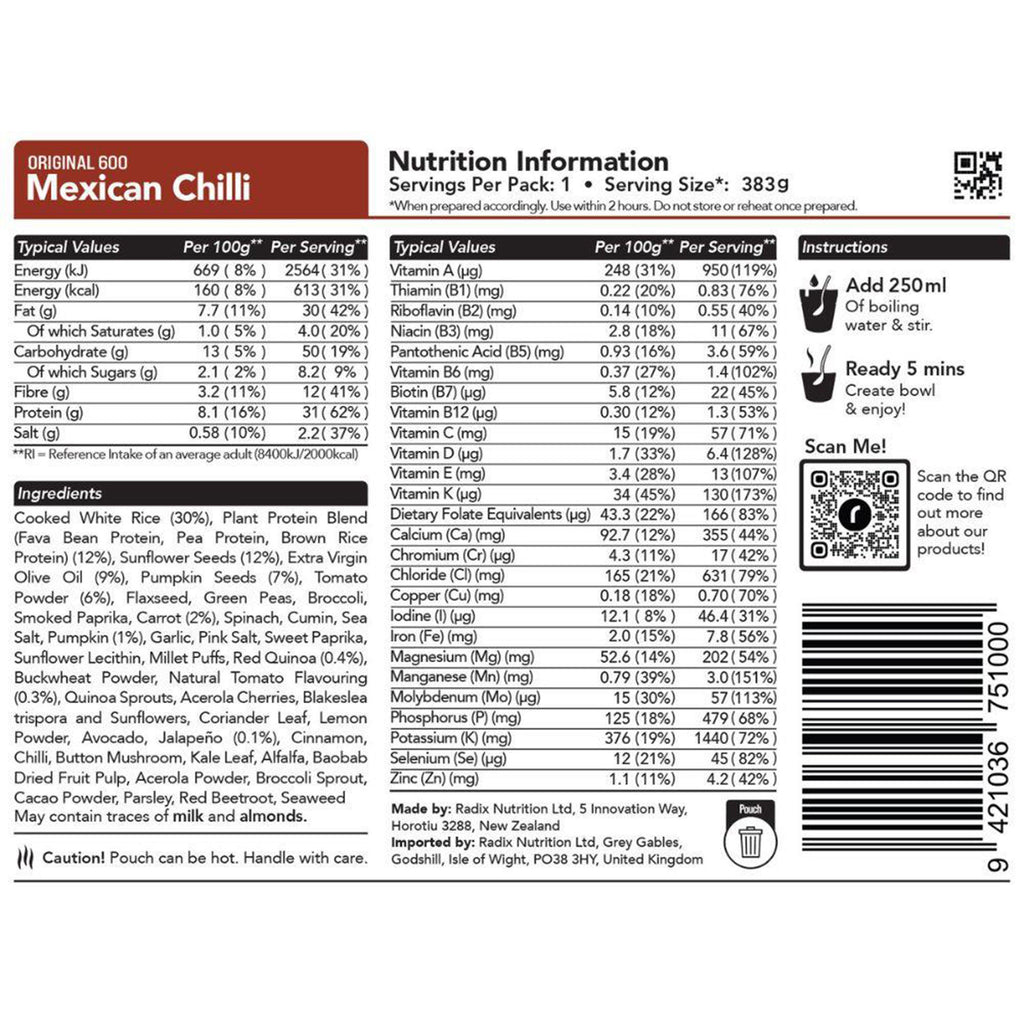 Original Mexican Chilli Meal 600kcal
