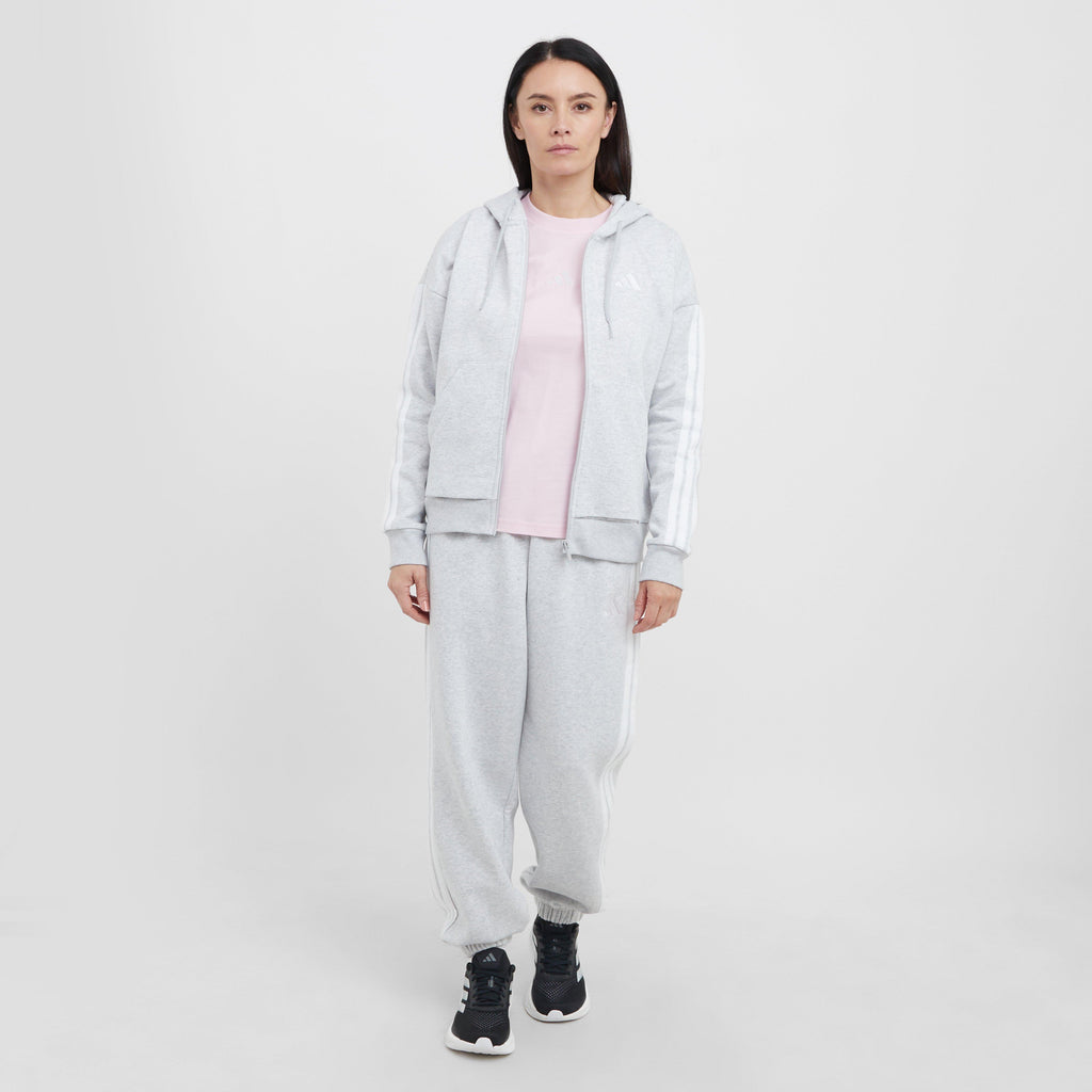 Women’s Essentials 3-Stripes Full-Zip Fleece Hoodie