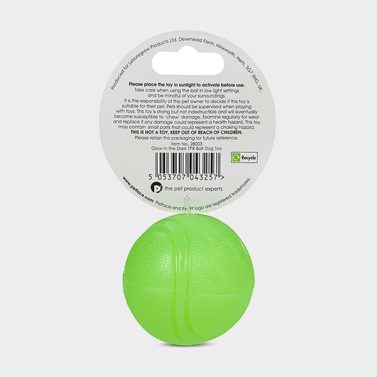 Outdoor Paws Glow In The Dark TPR Ball Dog Toy
