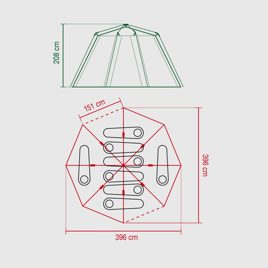 Refurbished Cortes Octagon 8 Tent