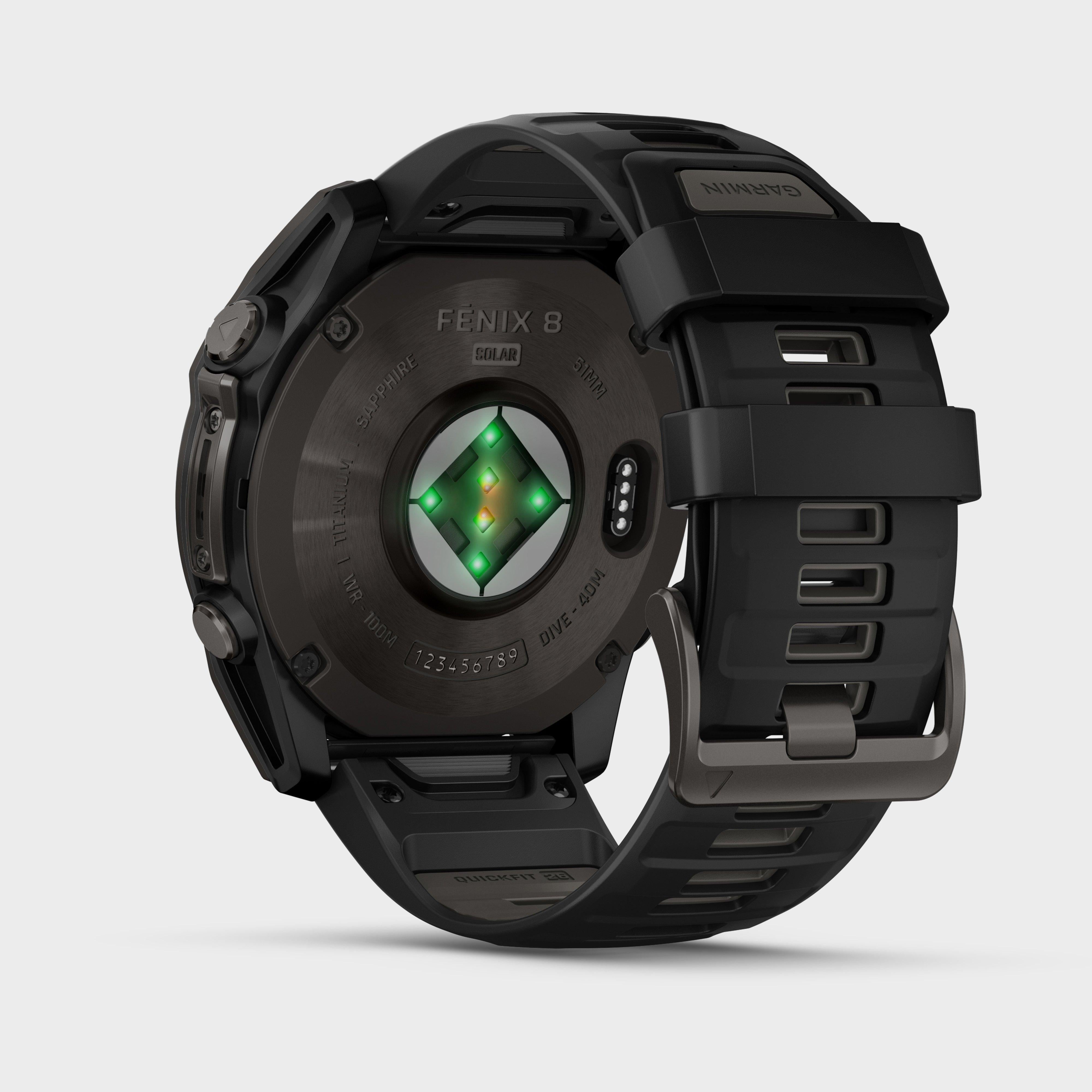 Black Garmin fenix® 8 Sapphire Solar Edition 51mm GPS Smartwatch