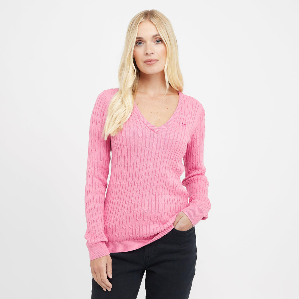 Women’s Heritage Cable Knit V Neck Jumper