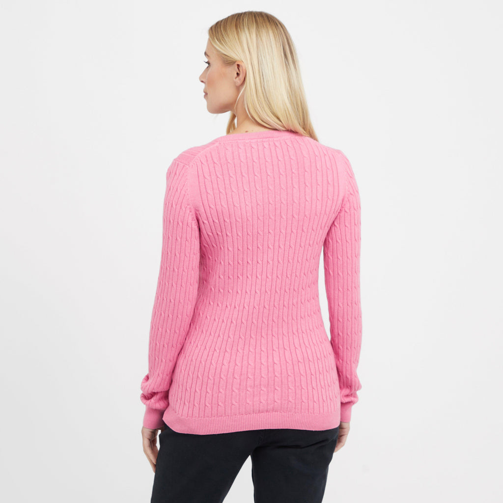 Women’s Heritage Cable Knit V Neck Jumper