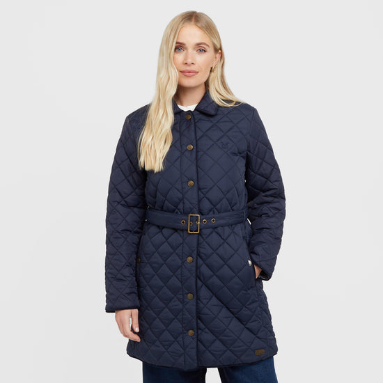 Women’s Belted Diamond Quilted Jacket