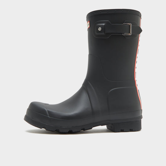 Men's Tri-Colour Logo Backstrap Short Wellington Boots
