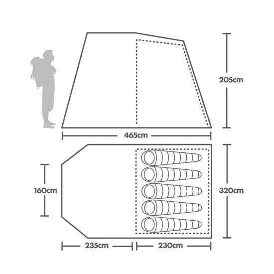 Rydal Air 500 5 Person Tent