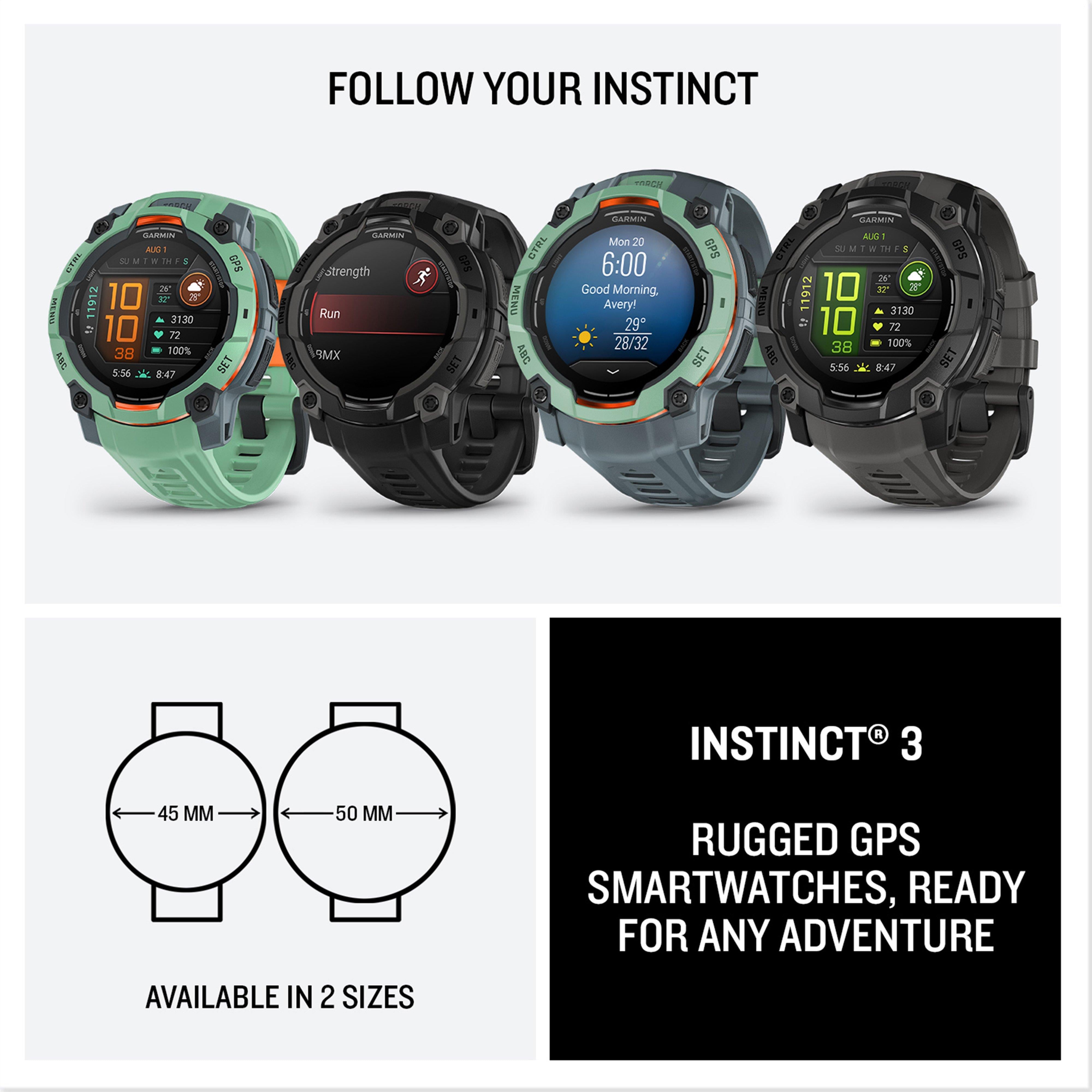 Instinct® 3 AMOLED 50mm Multi-Sport Smartwatch
