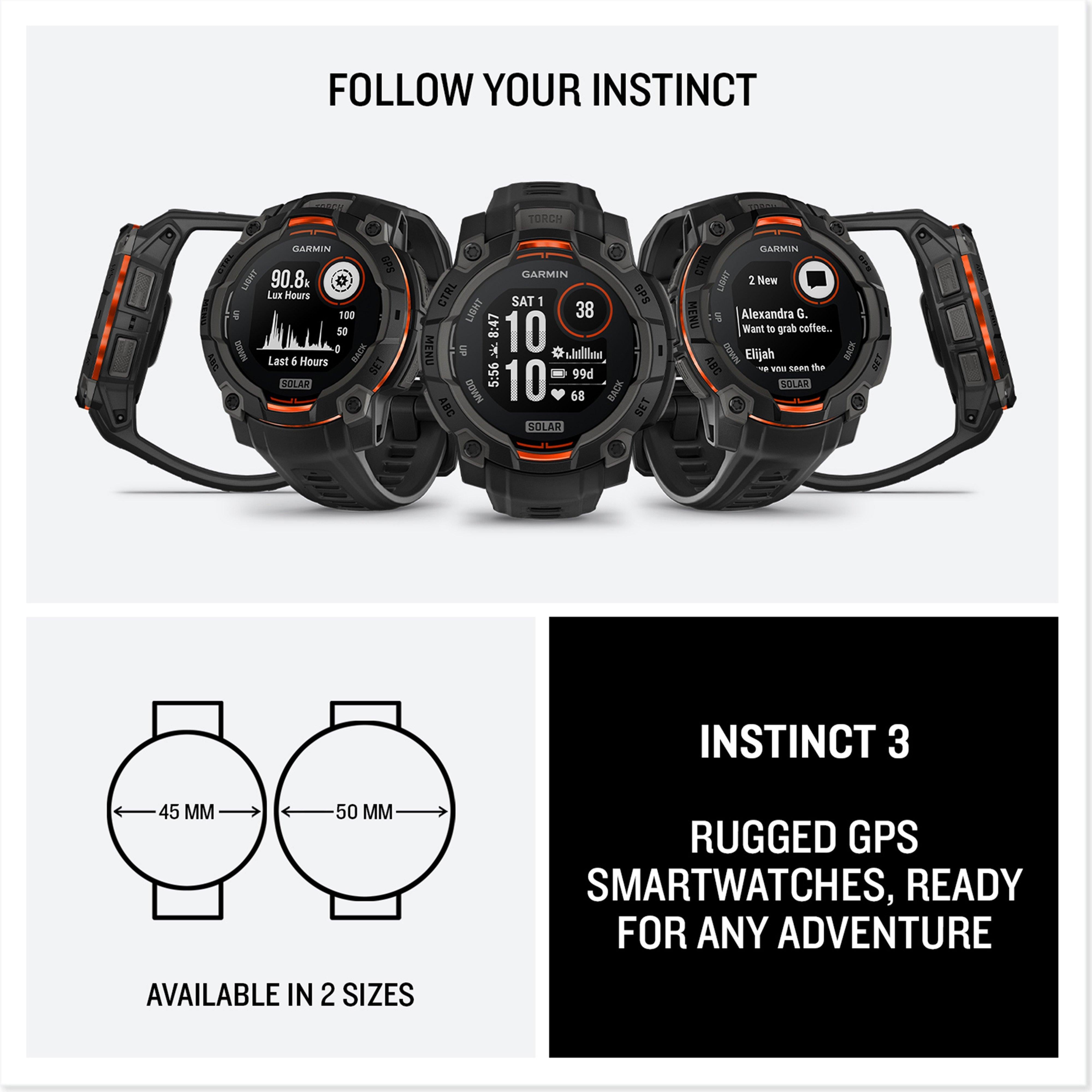 Instinct® 3 Solar 45mm Multi-Sport Smartwatch