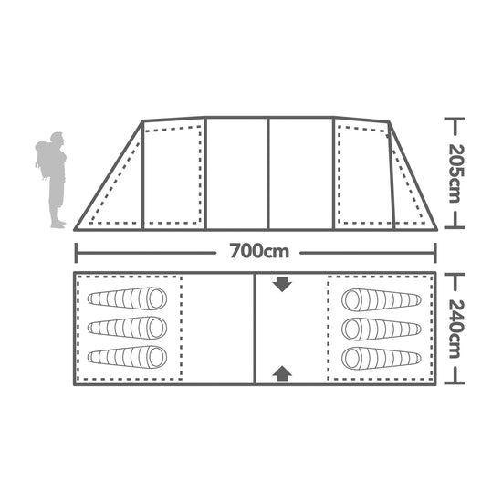 Refurbished Zenobia Eclipse 6 Person Family Tent