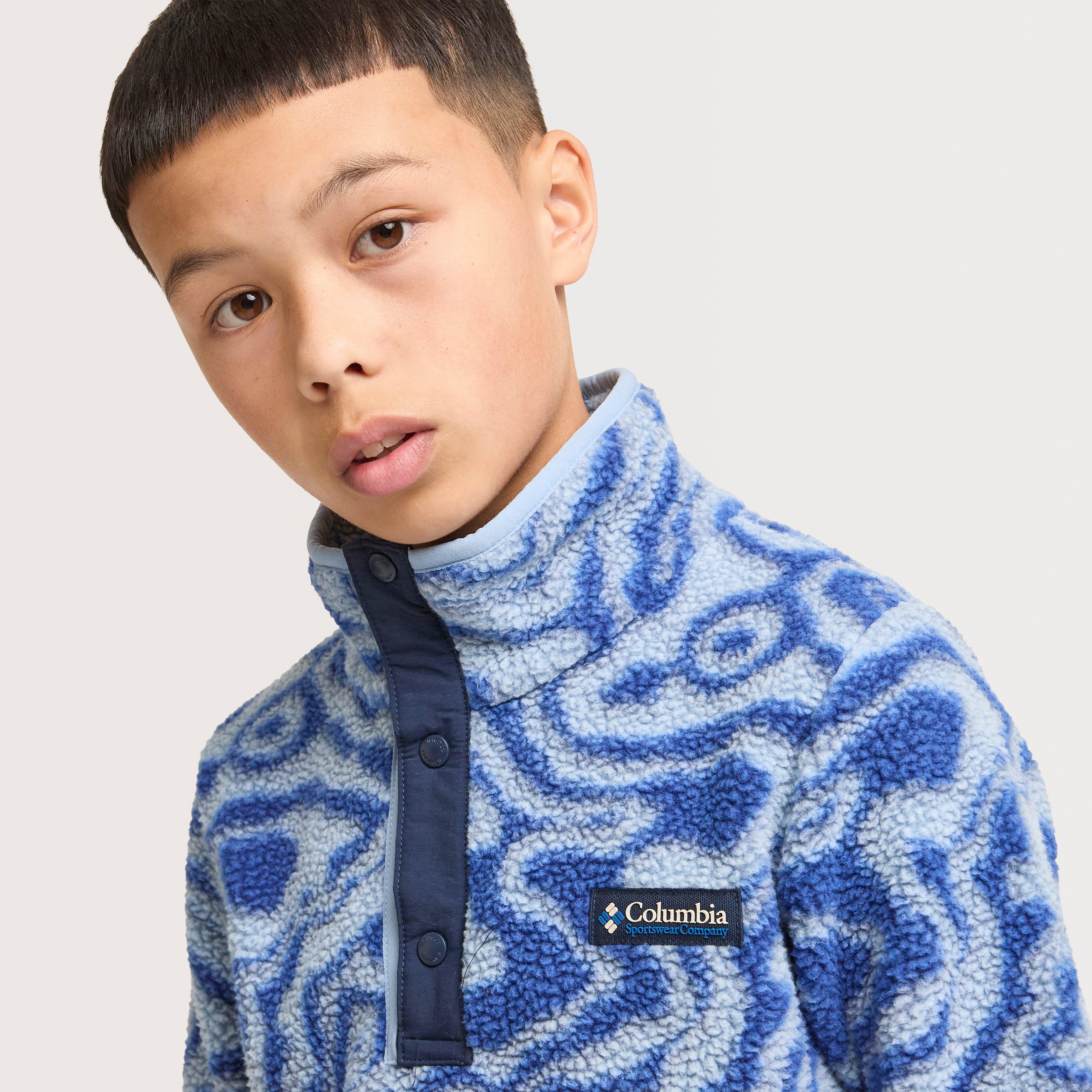 8YARDS ★Half Pleated 2G M Blue Columbia Kids' Helvetia™ II Sherpa Half Snap Printed Fleece