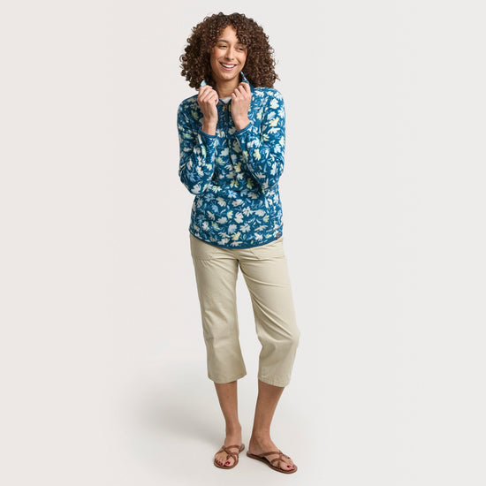 Women's Reena 1/4 Zip Printed Microfleece