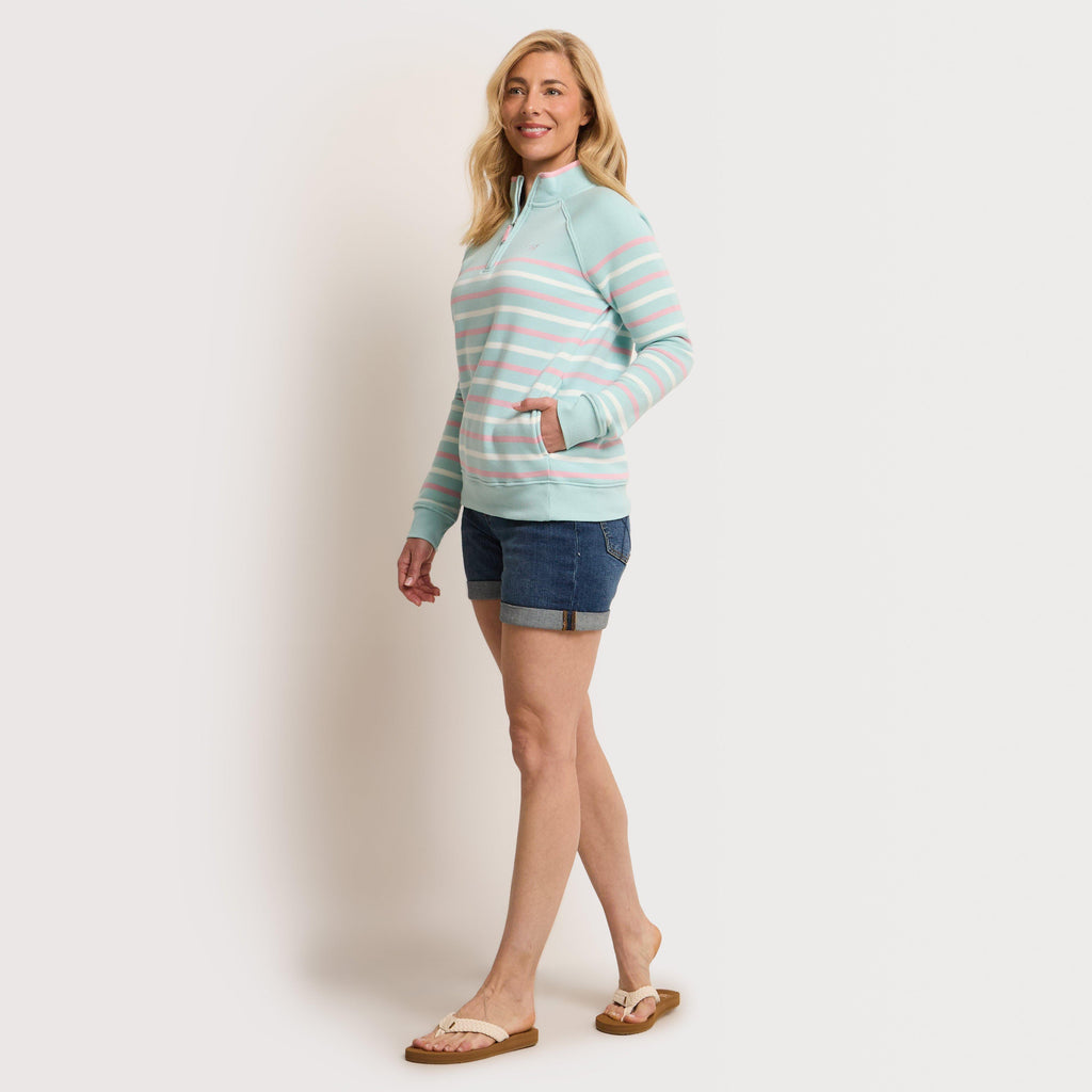 Women’s Half-Zip Stripe Sweatshirt