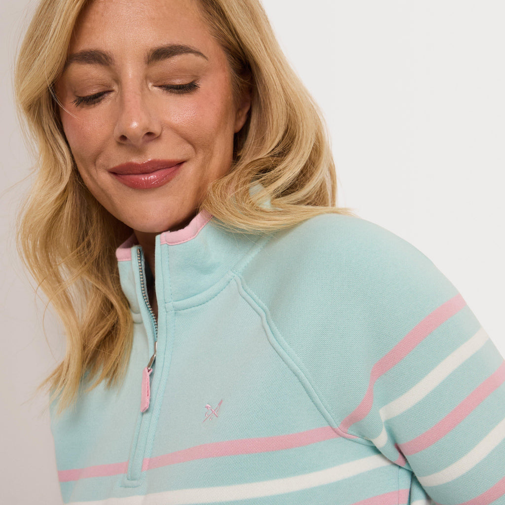Women’s Half-Zip Stripe Sweatshirt
