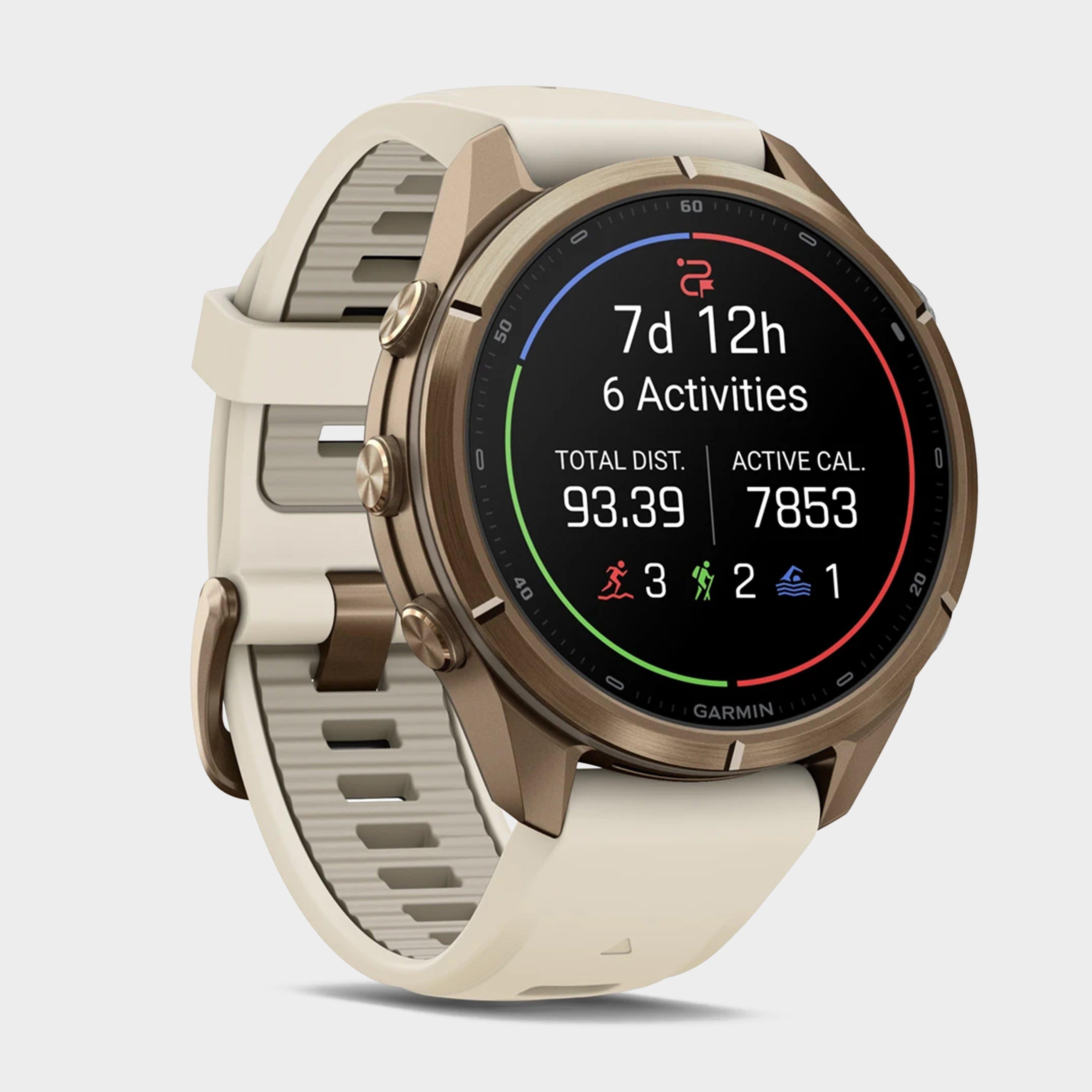 fenix® 9 Pro inReach® 43mm Autumn Gold Titanium with Cream/French Grey Silicone Band